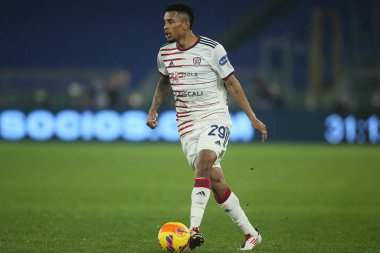 ROME, İtalya - 06.01.2022: DALBERT (CAGLIARI) İtalyan Serisi sırasında Roma 'daki Olimpiyat stadyumunda SS AS ROMA - CAGLIARI arasında oynanan futbol maçı