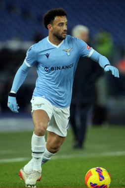 ROME, İtalya - 22.01.2022: FELIPE ANDERSON (LAZIO) İtalyan Serisi sırasında eylem halindeydi.