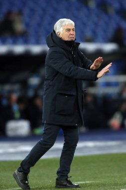 ROME, İtalya - 22.01.2022: GASPERINI COACH (ATA) İtalyan Serisi sırasında SS LAZIO ATALANTA ile Roma Olimpiyat Stadyumu arasında oynanan futbol maçı