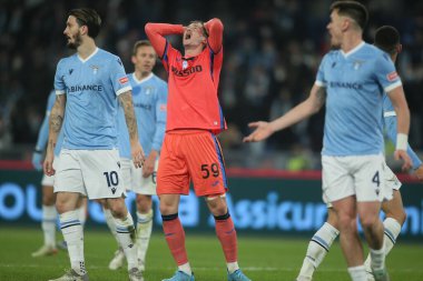 ROME, İtalya - 22.01.2022: MIRANCHUK (ATA) İtalyan Serisi sırasında Roma Olimpiyat Stadyumu 'nda SS LAZIO - ATALANTA arasında oynanan futbol maçı