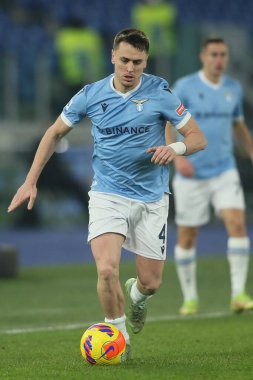 ROME, İtalya - 22.01.2022: PATRIC (LAZIO) İtalyan Serisi sırasında Roma Olimpiyat Stadyumu 'nda SS LAZIO - ATALANTA arasında oynanan futbol maçı