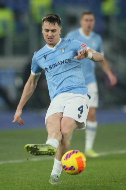 ROME, İtalya - 22.01.2022: PATRIC (LAZIO) İtalyan Serisi sırasında Roma Olimpiyat Stadyumu 'nda SS LAZIO - ATALANTA arasında oynanan futbol maçı