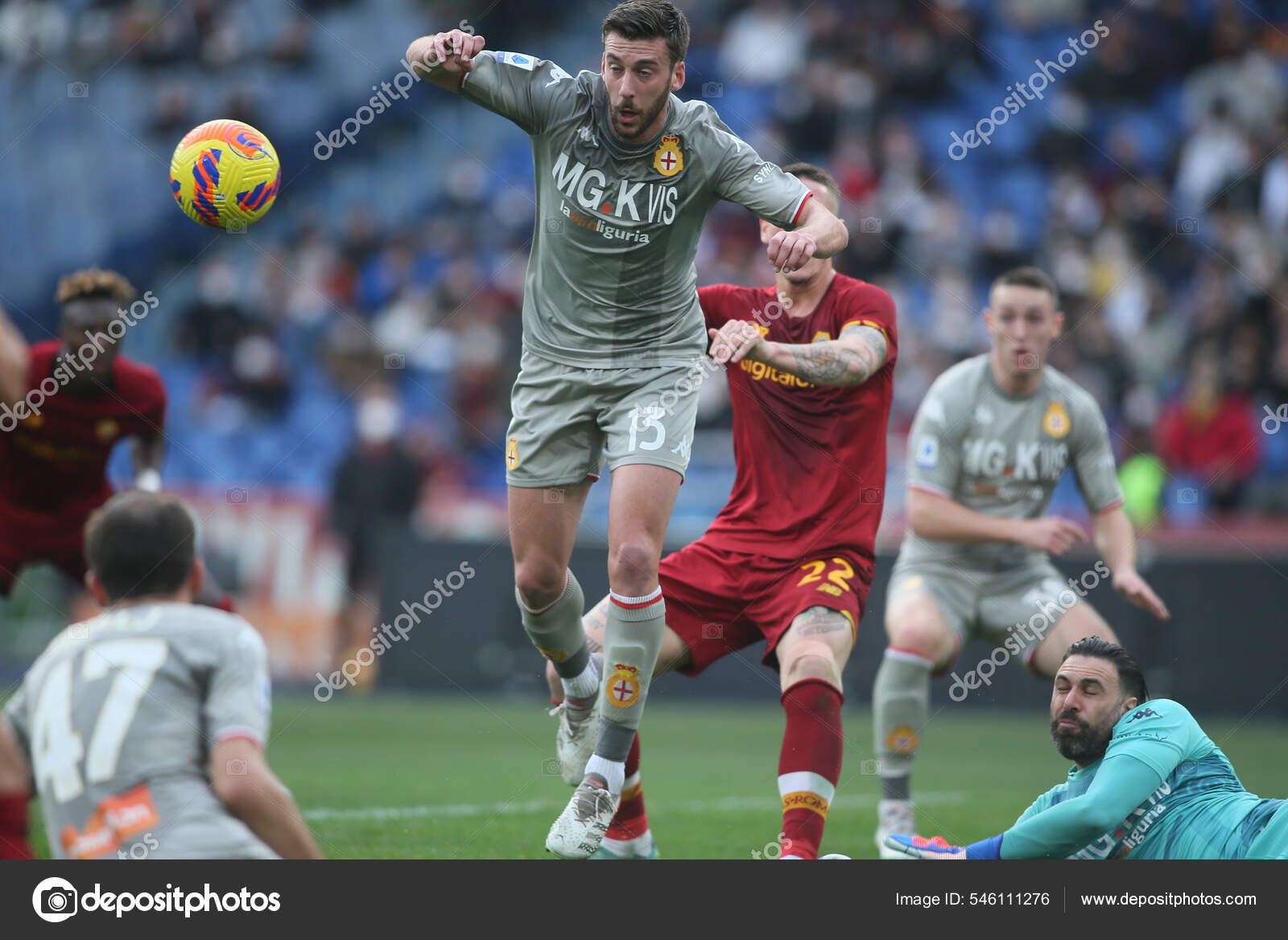 SERIE a FOOTBALL MATCH AS ROMA VS GENOA FC at OLYMPIC STADIUM in