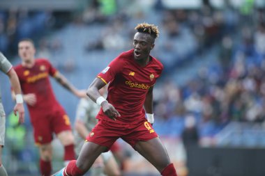 ROME, İtalya - 05.02.2022: TAMMY ABRAHAM (AS ROMA) İtalyan Serisi sırasında Roma 'daki Olimpiyat stadyumunda AS ROMA - GENOA FC arasında oynanan futbol maçı