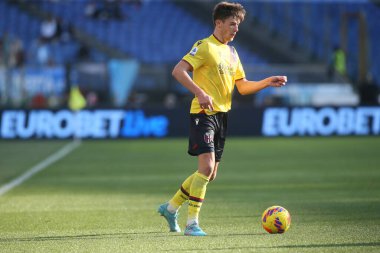 ROME, İtalya - 12.02.2022: İtalya Serisi sırasında SS LAZIO ile BOLOGNA arasında Roma Olimpiyat Stadyumu 'nda oynanan futbol maçı