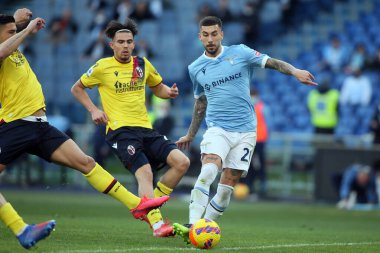 ROME, İtalya - 12.02.2022: ZACCAGNI (LAZ), İtalya Serisi sırasında gol ve CELEBRATES 'i yakaladı.