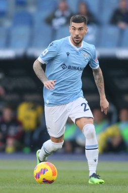 ROME, İtalya - 12.02.2022: ZACCAGNI (LAZ) İtalyan Serisi 'nde SS LAZIO ile BOLOGNA arasında Roma Olimpiyat Stadyumu' nda oynanan futbol maçı