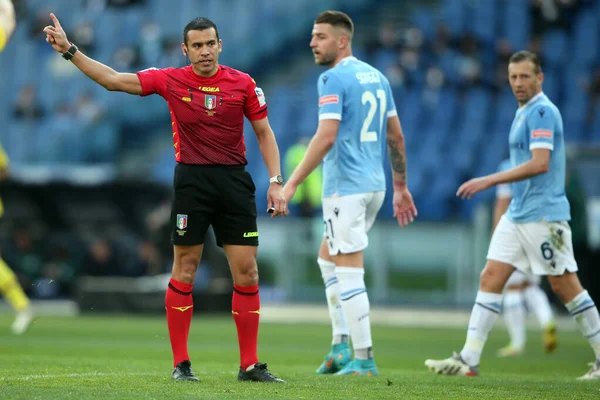 Rome Italië 2022 Referee Piccini Actie Tijdens Italiaanse Serie Voetbalwedstrijd — Stockfoto