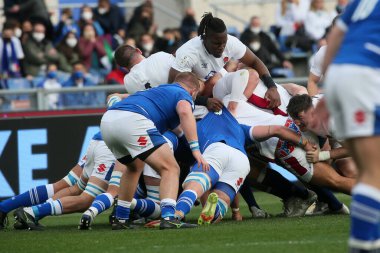 Roma, İtalya - 13.02 2022: MARO ITOJE (ENGLAND) 2022 Guinness Altı Milletler Test Maçı sırasında Roma 'daki Olimpiyat Stadyumu' nda İngiltere 'ye karşı.