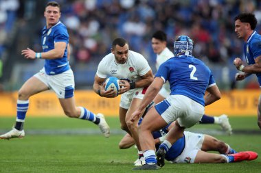 Roma, İtalya - 13.02 2022: Joe MARCHANT (ENGLAND) 2022 Guinness Altı Milletler Test Maçı sırasında Roma 'daki Olimpiyat Stadyumu' nda İngiltere 'ye karşı.