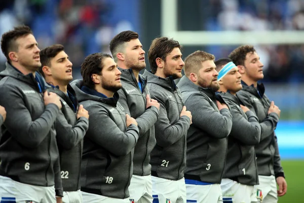 Рим Італія 2022 Italy Team Anthem 2022 Guinness Six Nations — стокове фото