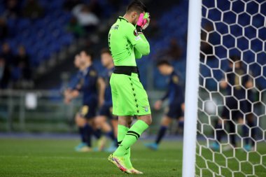 Roma, İtalya - 24.02.2022: STRAKOSHA (LAZ), UEFA Avrupa Ligi 'nde oynanan ve SS Lazio ile Porto arasında oynanan bir futbol karşılaşması sırasında Roma Olimpiyat Stadyumu' nda faaliyet gösterdi.