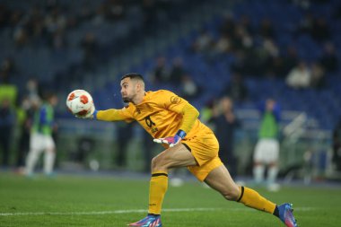 Roma, İtalya - 24.02.2022: Roma 'daki Olimpiyat Stadyumu' nda SS Lazio ile Porto arasında oynanan UEFA Avrupa Ligi Knockout Round-Offs-Leg One futbol maçı sırasında