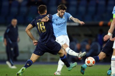 Roma, İtalya - 24.02.2022: Roma 'daki Olimpiyat Stadyumu' nda SS Lazio ile Porto arasında oynanan UEFA Avrupa Ligi Knockout Round-Offs-Leg One futbol maçı sırasında