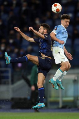 Roma, İtalya - 24.02.2022: JOAO MARIO (PORTO), MORO UEFA Avrupa Ligi Round-Offs-Leg Bir futbol karşılaşması sırasında Roma Olimpiyat Stadyumu 'nda SS Lazio ve Porto arasında hareket halindeydi.