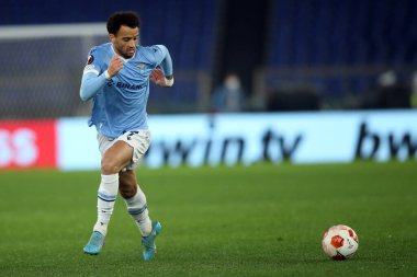 Roma, İtalya - 24.02.2022: FELIPE ANDERSON (LAZIO) UEFA Avrupa Ligi Round-Offs-Leg Bir futbol karşılaşması sırasında SS Lazio ile Porto arasında Roma Olimpiyat Stadyumu 'nda oynanan karşılaşma