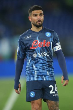 ROME, İtalya - 27.02.2022: INSIGNE (NAP) İtalyan Serisi sırasında Roma Olimpiyat Stadyumu 'nda SS LAZIO-S NAPOLI arasında oynanan futbol maçı