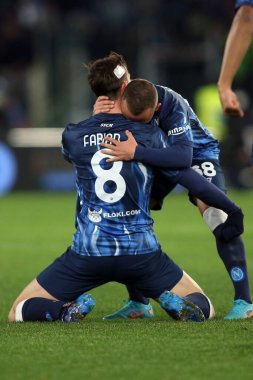 ROME, İtalya - 27.02.2022: RUIZ (NAP) İtalyan Serisi 'nin bitişinde, Roma' daki Olimpiyat Stadyumu 'nda SS LAZIO-S NAPOLI arasında oynanan bir futbol karşılaşması