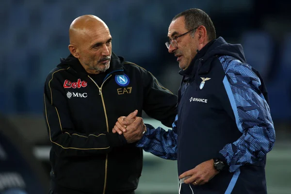 Roma Italia 2022 Spalletti Nap Maurizio Sarri Coach Lazio Antes —  Fotos de Stock