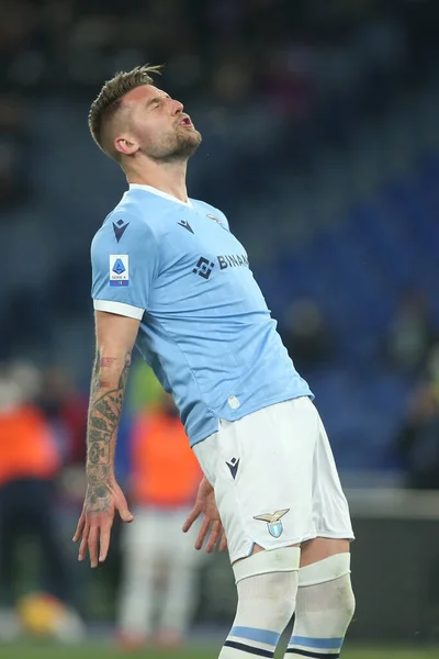 Řím Itálie 2022 Milinkovic Savic Lazio Disappointment Během Italského Serie — Stock fotografie