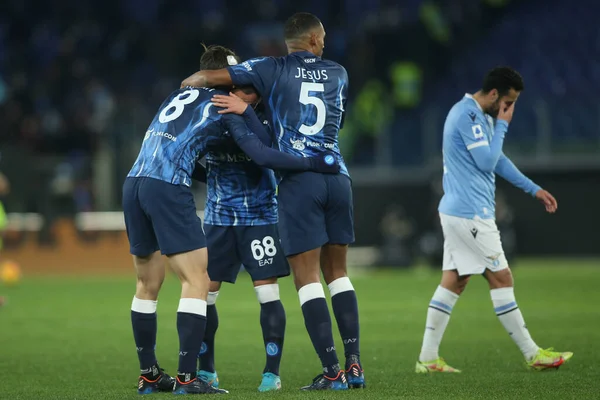Roma Italia 2022 Napoli Players Celebra Victoria Final Del Partido — Foto de Stock