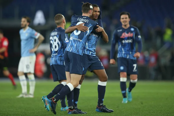 โรม ตาล 2022 Napoli Players Celebrates Victory End ของซ ตาล — ภาพถ่ายสต็อก