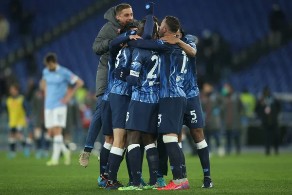 Rome Італія 2022 Napoli Players Celebrates Victory End Італійська Серія — стокове фото