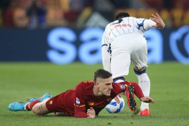 ROME, İtalya - 05.03.2022: NICOLO ZANIOLO (AS ROMA) İtalyan Serisi sırasında Roma 'daki Olimpiyat stadyumunda SS AS ROMA - S ATALANTA arasında oynanan futbol maçı