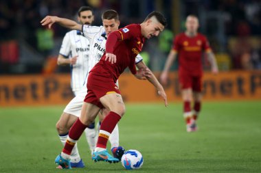 ROME, İtalya - 05.03.2022: NICOLO ZANIOLO (AS ROMA) İtalyan Serisi sırasında Roma 'daki Olimpiyat stadyumunda SS AS ROMA - S ATALANTA arasında oynanan futbol maçı