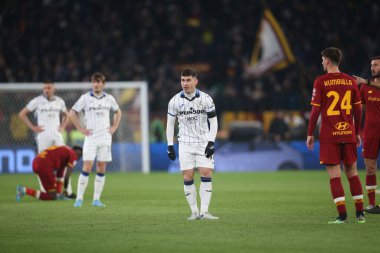 ROME, İtalya - 05.03.2022: İtalyan Serisi sırasında Roma Olimpiyat Stadyumu 'nda SS AS ROMA - S ATALANTA arasında oynanan futbol maçı