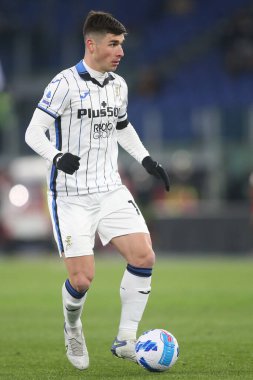 ROME, İtalya - 05.03.2022: İtalya Serisi sırasında MALINOVSKYI (ATA), Roma Olimpiyat Stadyumu 'nda SS AS ROMA - S ATALANTA arasında oynanan bir futbol karşılaşması