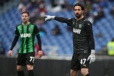 ROME, İtalya - 02.04.2022: A.CONSIGLI (SAS) İtalyan Serisi sırasında SS LAZIO ile SASSUOLO arasında Roma Olimpiyat Stadyumu 'nda oynanan futbol maçı