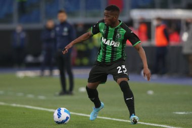 ROME, İtalya - 02.04.2022: İtalyan Serisi sırasında TRORE (SAS) Roma Olimpiyat Stadyumu 'nda SS LAZIO SASSUOLO' ya karşı oynanan futbol maçı