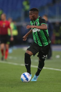 ROME, İtalya - 02.04.2022: İtalyan Serisi sırasında TRORE (SAS) Roma Olimpiyat Stadyumu 'nda SS LAZIO SASSUOLO' ya karşı oynanan futbol maçı