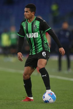 ROME, İtalya - 02.04.2022: ROGERIO (SAS) İtalyan Serisi 'nde SS LAZIO SASSUOLO' ya karşı Roma Olimpiyat Stadyumu 'nda oynanan futbol maçı sırasında