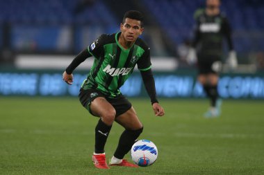 ROME, İtalya - 02.04.2022: ROGERIO (SAS) İtalyan Serisi 'nde SS LAZIO SASSUOLO' ya karşı Roma Olimpiyat Stadyumu 'nda oynanan futbol maçı sırasında