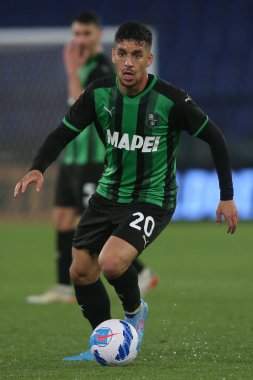 ROME, İtalya - 02.04.2022: HARROUI (SAS) İtalyan Serisi sırasında SS LAZIO ile SASSUOLO arasında Roma Olimpiyat Stadyumu 'nda oynanan futbol maçı