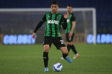 ROME, İtalya - 02.04.2022: HARROUI (SAS) İtalyan Serisi sırasında SS LAZIO ile SASSUOLO arasında Roma Olimpiyat Stadyumu 'nda oynanan futbol maçı