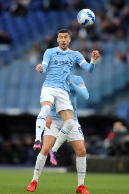 ROME, İtalya - 02.04.2022: ZACCAGNI (LAZIO) İtalyan Serisi 'nde SS LAZIO ile SASSUOLO arasındaki futbol maçı sırasında Roma Olimpiyat Stadyumu' nda oynandı.