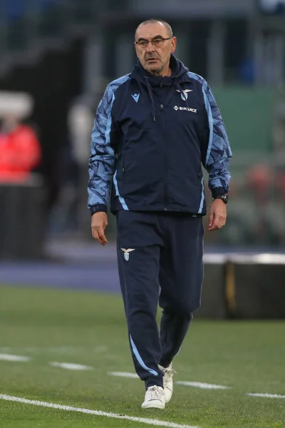 Rome Italien 2022 Maurizio Sarri Coach Lazio Aktion Den Italienska — Stockfoto