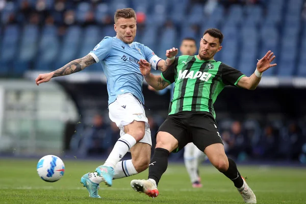 Roma Italia 2022 Ciro Immobile Lazio Kaan Ayhan Sas Acción — Foto de Stock