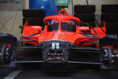 Roma, İtalya - 08.04 2022: PIT Lane ABB eski ULA E, FIA DÜNYA CHAMPIONship 2022 ROME E-PRIX RACE Nisan 2022 'de Roma' da