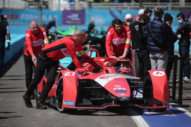 Roma, İtalya - 10.04 2022: Jake Dennis Avalanche Andretti Formula E ABB eski MULA E, FIA DÜNYA CHAMPIONSHIP 2022 ROME E-PRIX RACE