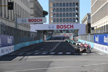 Roma, İtalya - 10.04 2022: ABB FORMULA E, FIA World CHAMPIONship 2022 ROME E-PRIX RACE Nisan 2022 'de Roma' da