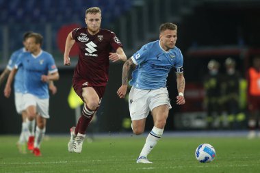 ROME, İtalya - 16.04.2022: POBEGA (TOR), CIRO IMMOBILE (LAZIO) İtalyan Serisi sırasında eylem halindeydi.