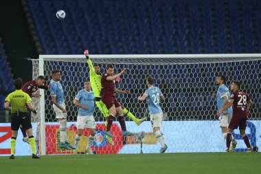 ROME, İtalya - 16.04.2022: STRAKOSHA (LAZ) İtalyan Serisi sırasında SS LAZIO - TORINO FC arasında Roma Olimpiyat Stadyumu 'nda oynanan futbol maçı