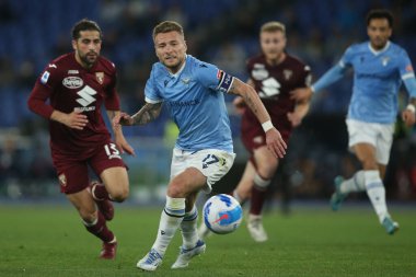 ROME, İtalya - 16.04.2022: CIRO IMMOBILE (LAZIO) İtalyan Serisi sırasında eylem halindedir.