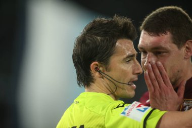 ROME, İtalya - 16.04.2022: İtalya Serisi sırasında SS LAZIO-TORINO FC arasında Roma Olimpiyat Stadyumu 'nda oynanan futbol maçı