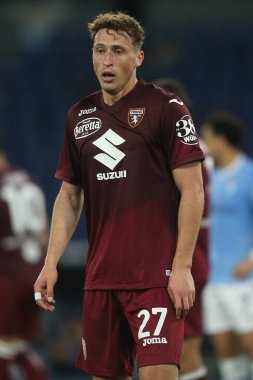 ROME, İtalya - 16.04.2022: VOJVODA MERGIM (TOR) İtalyan Serisi sırasında SS LAZIO - TORINO FC arasında Roma Olimpiyat Stadyumu 'nda oynanan futbol maçı
