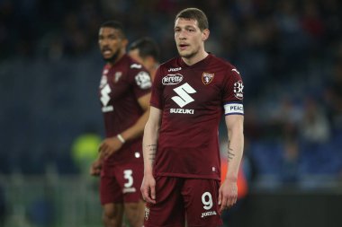 ROME, İtalya - 16.04.2022: ANDREA BELOTTI (TOR) İtalyan Serisi sırasında SS LAZIO - TORINO FC arasında Roma Olimpiyat Stadyumu 'nda oynanan futbol maçı